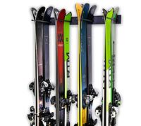 StoreYourBoard Support de Rangement Mural pour Ski, détient 8 Paires, Support de Skis pour Maison et Garage en Acier (Noir)