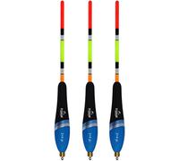 Storfisk fishing & more Lot de 3 flotteurs pré-plombés pour pêche à la truite, bleu/noir, avec antenne de couleur signalisation, flotteurs : 2 + 4 g