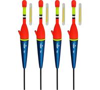 Storfisk fishing & more Lot de 4 flotteurs lumineux à craquer - Avec kit de bâtons lumineux - Cordon intérieur - Poids : 8 g