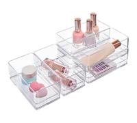 STORi SimpleSort Lot de 6 organiseurs de tiroir empilables transparents, plateaux rectangles de 15,2 x 7,6 x 5,1 cm, petits bacs de rangement pour maquillage, Fabriqué aux États-Unis