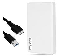 Storite Disque Dur Externe 1To USB 3.0 Portable 2,5 Pouces avec LED, Transfert 5 Gbit/s, Compatible PC, Mac, PS4, PS3, Ordinateur Portable, Tablette, Blanc