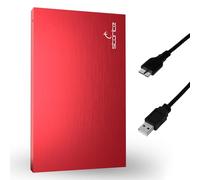 Storite Disque Dur Externe Portable Ultra Fin 2,5" 320Go avec USB 3.0, Transfert de données Rapide, Compatible avec Ordinateur Portable, PC, Mac, Windows, Console de Jeu - Rouge
