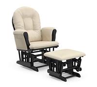 Stork Craft Hoop Glider and Ottoman Lot, Noir/beige