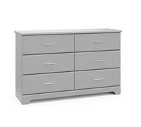 Stork Craft StorkCraft Brookside Commode à 6 tiroirs pour chambre d'enfant avec 6 tiroirs, construction en bois et composite, idéale pour crèches et chambres d'enfants, gris