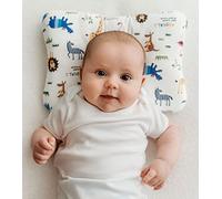 Stork Drop - Oreiller pour bébé tête plate | Prévient et corrige la plagiocéphalie | Maille respirante 3D Air | Coton bio doux | Entièrement lavable | Forme de la tête du nouveau-né | Animaux de