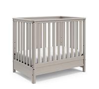 Storkcraft Mini berceau convertible 5 en 1 avec matelas épais de 7 cm avec housse résistante à l'eau - Se transforme en lit simple, finition non toxique, brouillard brossé