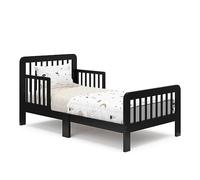 Storkcraft Pasadena Lit pour tout-petit - Noir - Certifié GREENGUARD Gold, convient aux matelas de berceau et matelas standard pour tout-petits, garde-corps de sécurité pour tout-petits inclus, design