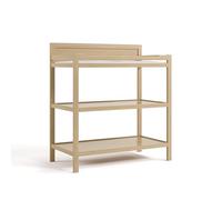 Storkcraft Table à langer alpine (bois flotté) - Comprend un matelas à langer résistant à l'eau avec sangle de sécurité, 2 étagères ouvertes pour le rangement