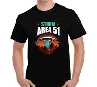 Storm Area 51 T-Shirt, Invading Alien Area Funny Adult Tee Mens Black Manches Courtes(X-Large)