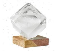 Storm Glass Weather Predictor - Decorative Weather Predictors | Storm Glass Barometer Decorations With Base | Cube Shaped Weathers Predictor For Women Men Home Desktop Bedroom Garden Decoration Displa