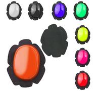 STORM Slider pour Genoux pour Moto - Protections Professionnelles pour Combinaisons en Cuir - Sliders de Course à Haute Résistance avec Fermeture à Velcro Renforcée (Orange)