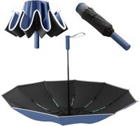 Storm Umbrella Pocket Umbrella Weatherproof Automatic 50+99% UV Protection Folding Opening Golf Size Ventilated Windproof Reinforced Double Layer Umbrella