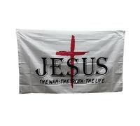 Stormflag Drapeau de la tempête Jésus Le chemin La vérité La vie Drapeau, 90x150cm/3x5ft Christian Polyester Flags avec 2 œillets en laiton