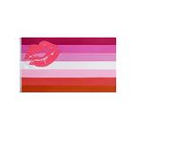Stormflag Drapeau Fierté Lesbienne féminine Lipstick 90x150cm polyester 90g avec œillets et Double couture