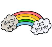 Storms Don't Last Forever Badge à épingle LGBT Arc-en-Ciel mesurant Environ 40 mm de Large 14 mm de Haut en métal résistant au ternissement Superblement détaillé de qualité