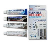 Stormsure Nécessaire de Réparation Adhésif (4 x 15g) Transparent, Noir, Kaki, Blanc - Kit Complet de Réparation