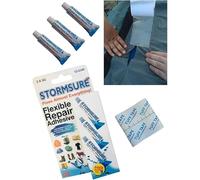 Stormsure Nécessaire de Réparation Camping et Tente - Ruban Étanche 2m + Adhésif Flexible (3 x 5g) Transparent