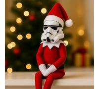 Stormtrooper On A Stoop Poupée d'elfe de Noël, décoration de vacances amusante, figurines d'elfe inspirées de collection, cadeau pour les fans (rouge)