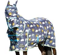StormX - "Original Come Rain or Shine" col combo Couverture anti-mouches pour chevaux BZ5884 (206cm) (Bleu marine/Bleu/Jaune)