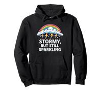Stormy But Still Sparkling - Nuage, Lightning, Rainbow Funny Sweat à Capuche
