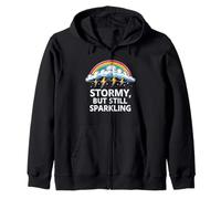 Stormy But Still Sparkling - Nuage, Lightning, Rainbow Funny Sweat à Capuche
