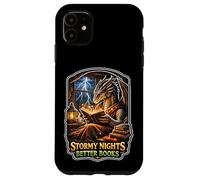 Stormy Night Cozy Dragon lisant Une créature Fantastique Coque pour iPhone 11