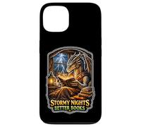Stormy Night Cozy Dragon lisant Une créature Fantastique Coque pour iPhone 13