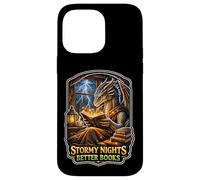 Stormy Night Cozy Dragon lisant Une créature Fantastique Coque pour iPhone 14 Pro Max