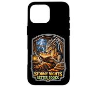Stormy Night Cozy Dragon lisant Une créature Fantastique Coque pour iPhone 16 Pro Max