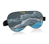 Stormy Ocean and Rain Sleep Eye Mask, Masque de sommeil et bandeau avec bandeau élastique Soft Comfort Eyeshade Sleep Cover for Travel Yoga Sieste