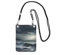 Stormy Sea Sac à bandoulière pour téléphone portable et femme - Étanche - Mini sac à main pour téléphone portable - Petit sac à bandoulière avec sangle réglable - Pochette de voyage pour téléphone