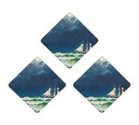 Stormy Waves Lot de 3 désodorisants vintage à suspendre pour voiture, maison, bureau, style blanc