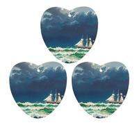 Stormy Waves Lot de 3 désodorisants vintage à suspendre pour voiture, maison, bureau, style gris