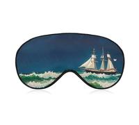 Stormy Waves Masque de sommeil vintage pour les yeux, anti-lumière, confortable et doux, couverture des yeux avec bande élastique, convient pour homme et femme, convient pour voyager/dormir