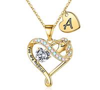 STORUP Cadeau licorne pour filles, plaqué or 14 carats avec pendentif en forme de cœur coloré en oxyde de zirconium pour filles, femmes, bijoux licornes cadeaux pour filles et femmes, plaqué or