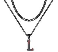 STORUP Colliers de baseball pour garçons et hommes, colliers en acier inoxydable avec initiale de baseball pour garçons, collier à maillons cubains, bijoux cadeaux de baseball pour hommes et garçons