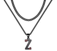 STORUP Colliers de baseball pour garçons et hommes, colliers en acier inoxydable avec initiale de baseball pour garçons, collier à maillons cubains, bijoux cadeaux de baseball pour hommes et garçons