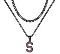 STORUP Colliers de baseball pour garçons et hommes, colliers en acier inoxydable avec initiale de baseball pour garçons, collier à maillons cubains, bijoux cadeaux de baseball pour hommes et garçons