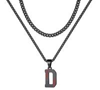 STORUP Colliers de baseball pour garçons et hommes, colliers en acier inoxydable avec initiale de baseball pour garçons, collier à maillons cubains, bijoux cadeaux de baseball pour hommes et garçons