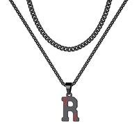 STORUP Colliers de baseball pour garçons et hommes, colliers en acier inoxydable avec initiale de baseball pour garçons, collier à maillons cubains, bijoux cadeaux de baseball pour hommes et garçons