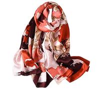 STORY OF SHANGHAI Femme Foulard 100% Soie Coloré Echarpe Léger Elégant Coupe Manuel Meilleur Cadeau pour votre Lady,Taille unique,Peinture Chinoise-fleur