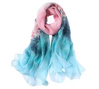 STORY OF SHANGHAI Femme Foulard 100% Soie Imprime Floral Colore Grande Echarpe Chale Ultra-Leger Respirant Elegant 175 x 110CM, Multicolore Czyh05, Femme