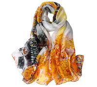 STORY OF SHANGHAI Femme Foulard 100% Soie Imprime Floral Grande Echarpe Châle Ultra-Léger Respirant Elégant 175 * 110CM,XF02