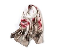 STORY OF SHANGHAI Foulard en soie pour femmes 100% soie, Foulard en soie de luxe, Foulard en soie naturelle pour femmes, Etole comme cadeau, Chaud, léger et doux, 53 * 170 cm,Rouge Rose Fleurs