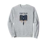Story Teller Livre Magique Littéraire Sweatshirt, Unisexe pour Adultes, Gris Chiné, S