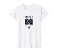 Story Teller Livre Magique Littéraire T-Shirt, Femme, Blanc, S