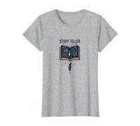 Story Teller Livre Magique Littéraire T-Shirt, Femme, Gris Chiné, S