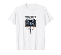 Story Teller Livre Magique Littéraire T-Shirt, Homme, Blanc, S
