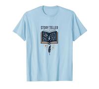 Story Teller Livre Magique Littéraire T-Shirt, Homme, Bleu Céleste, S