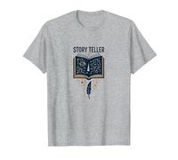 Story Teller Livre Magique Littéraire T-Shirt, Homme, Gris Chiné, S